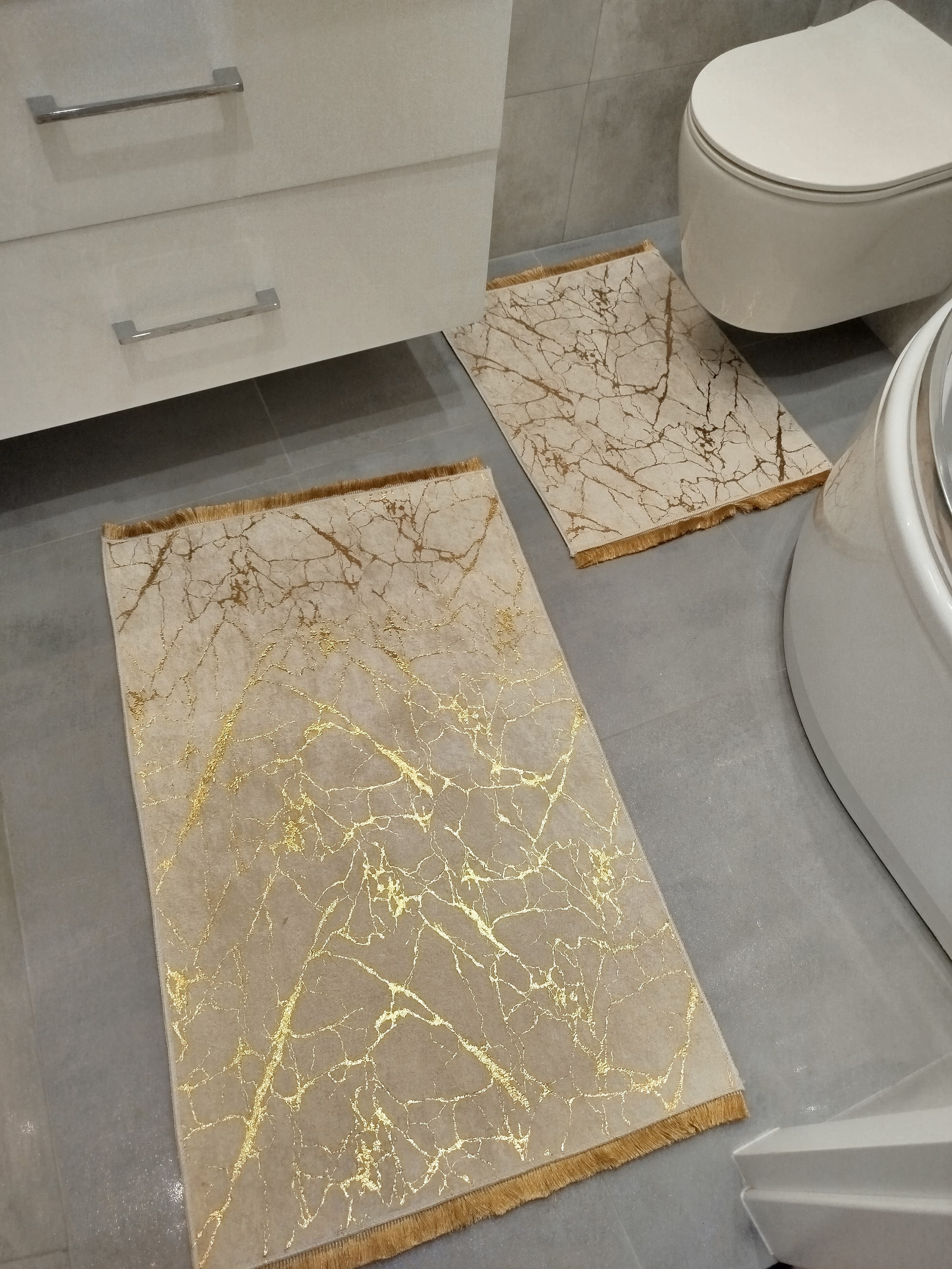 Rectangular Bathroom Mats, Non Slip 100 x60 cm and 60 x50 cm