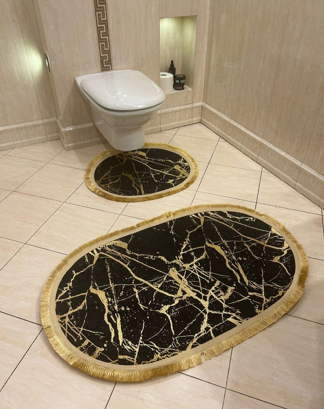 Oval bathroom mats/ Non slip/ 2 Pieces/ 100x60 cm and 60x50 cm