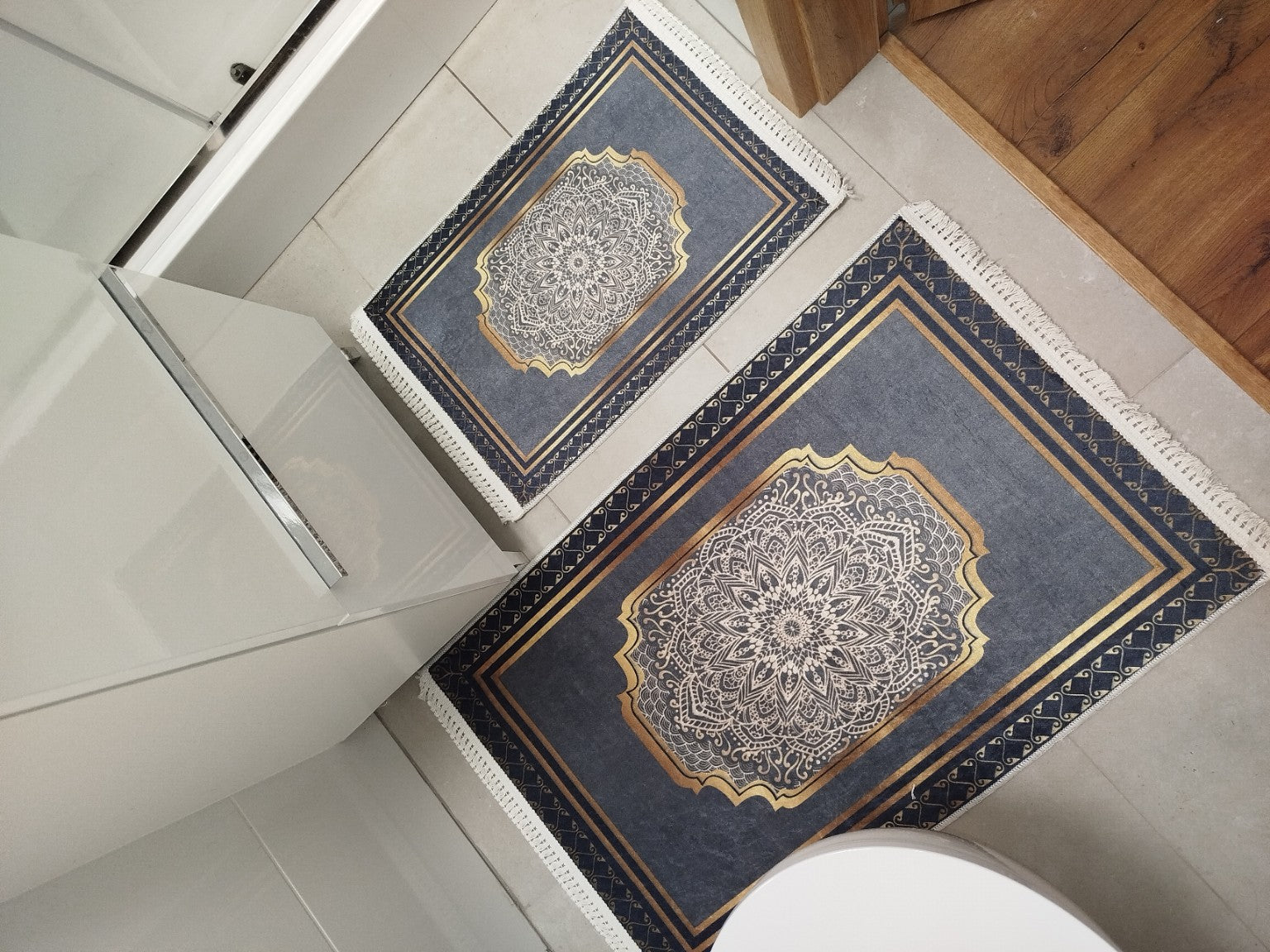 Dywanik łazienkowy 2 sztuki, antypoślizgowy, 90x60 cm i 60x40 cm