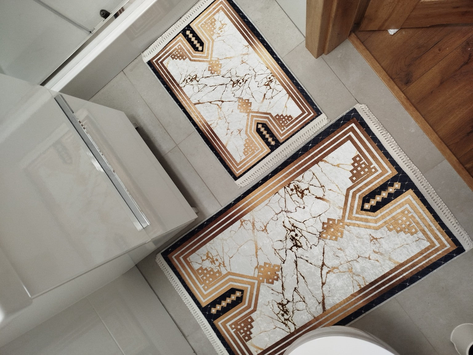 Dywanik łazienkowy 2 sztuki, antypoślizgowy, 90x60 cm i 60x40 cm