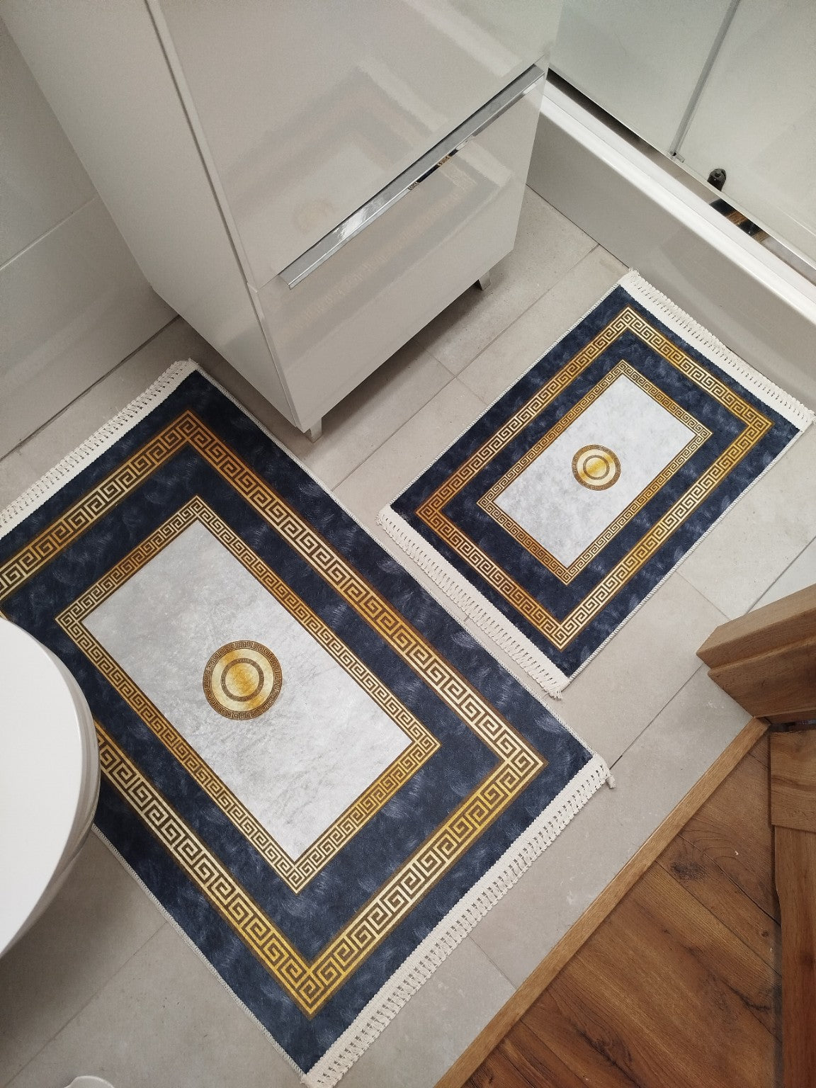 Dywanik łazienkowy 2 sztuki, antypoślizgowy, 90x60 cm i 60x40 cm