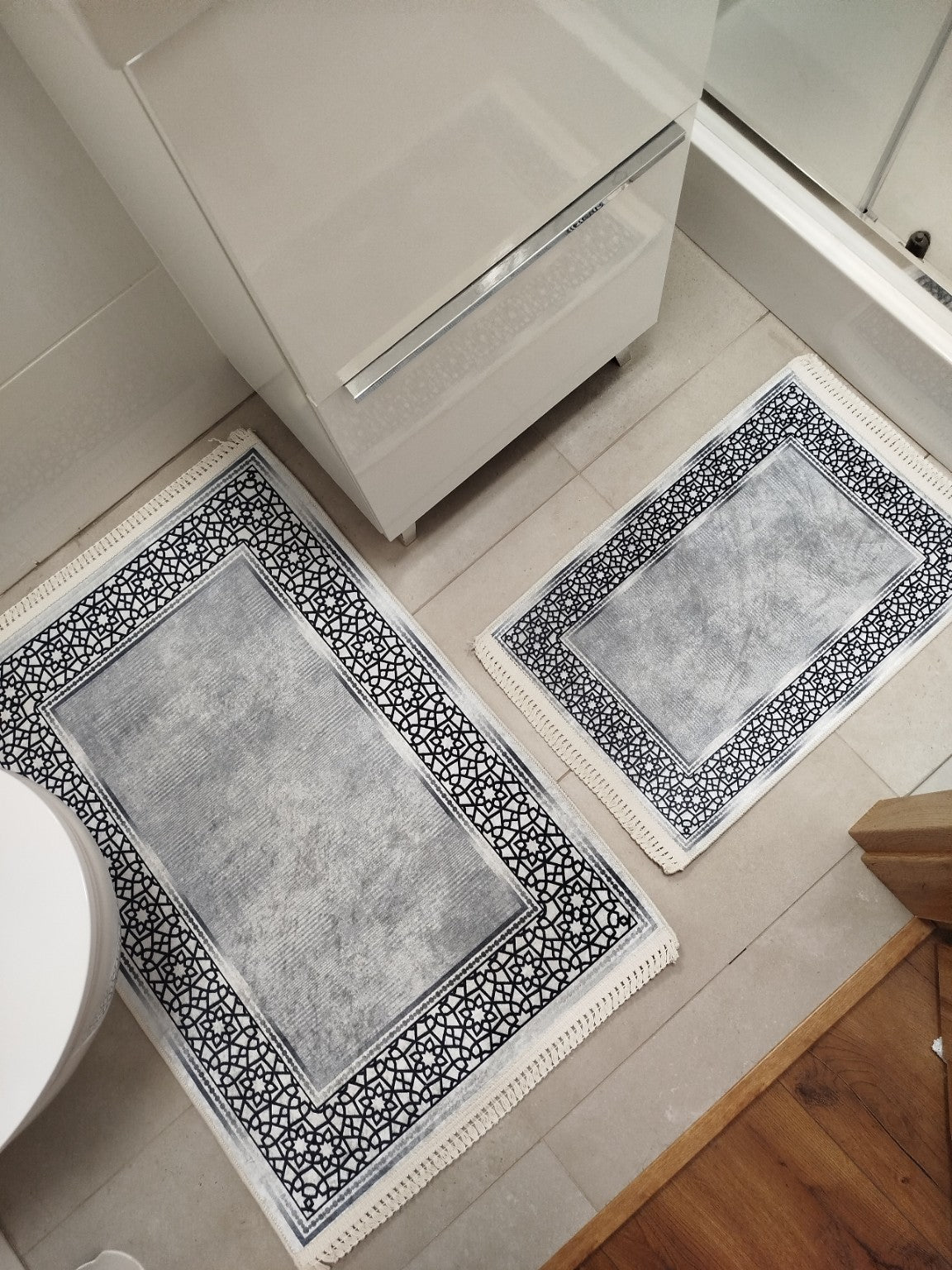 Dywanik łazienkowy 2 sztuki, antypoślizgowy, 90x60 cm i 60x40 cm