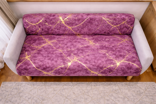 Pokrowiec Na Sofę Antypoślizgowy - 170x210 cm- Fiolet & Złoto