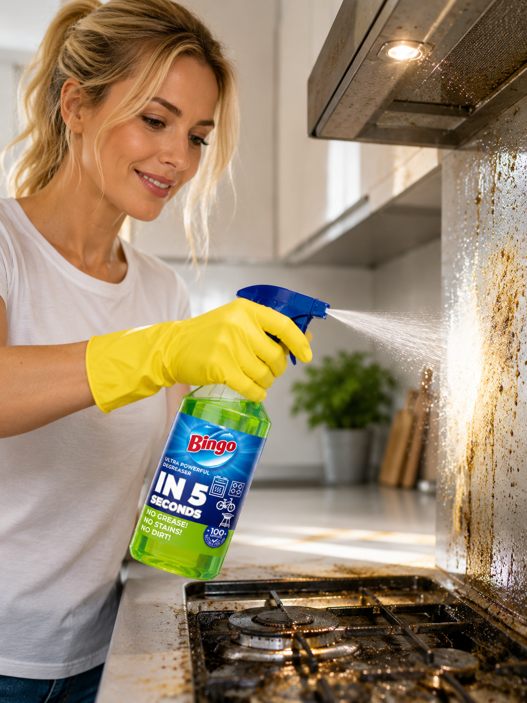 Bingo Uniwersalny Odtłuszczacz 900 ml - Spray do powierzchni kuchennych i tłustych