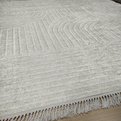 Kremowy dywan 160×200 cm – Antypoślizgowy, podkład z gąbki 3,5 mm