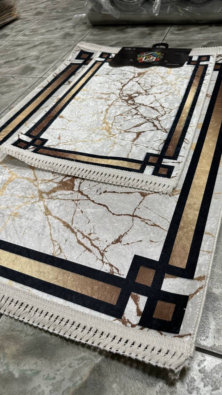 Dywanik łazienkowy 2 sztuki, antypoślizgowy, 90x60 cm i 60x40 cm