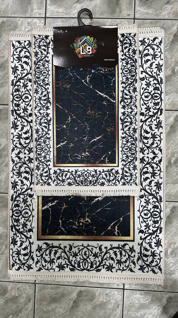 Dywanik łazienkowy 2 sztuki, antypoślizgowy, 90x60 cm i 60x40 cm