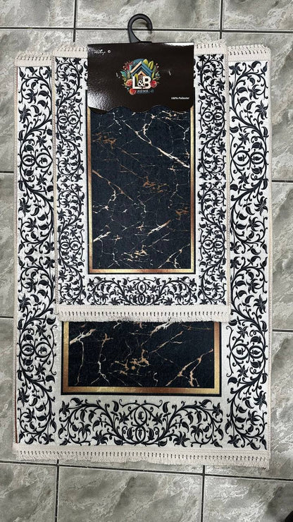 Dywanik łazienkowy 2 sztuki, antypoślizgowy, 90x60 cm i 60x40 cm