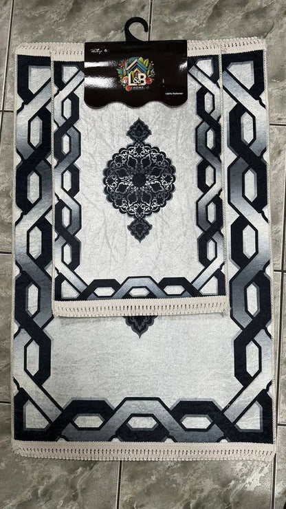 Dywanik łazienkowy 2 sztuki, antypoślizgowy, 90x60 cm i 60x40 cm