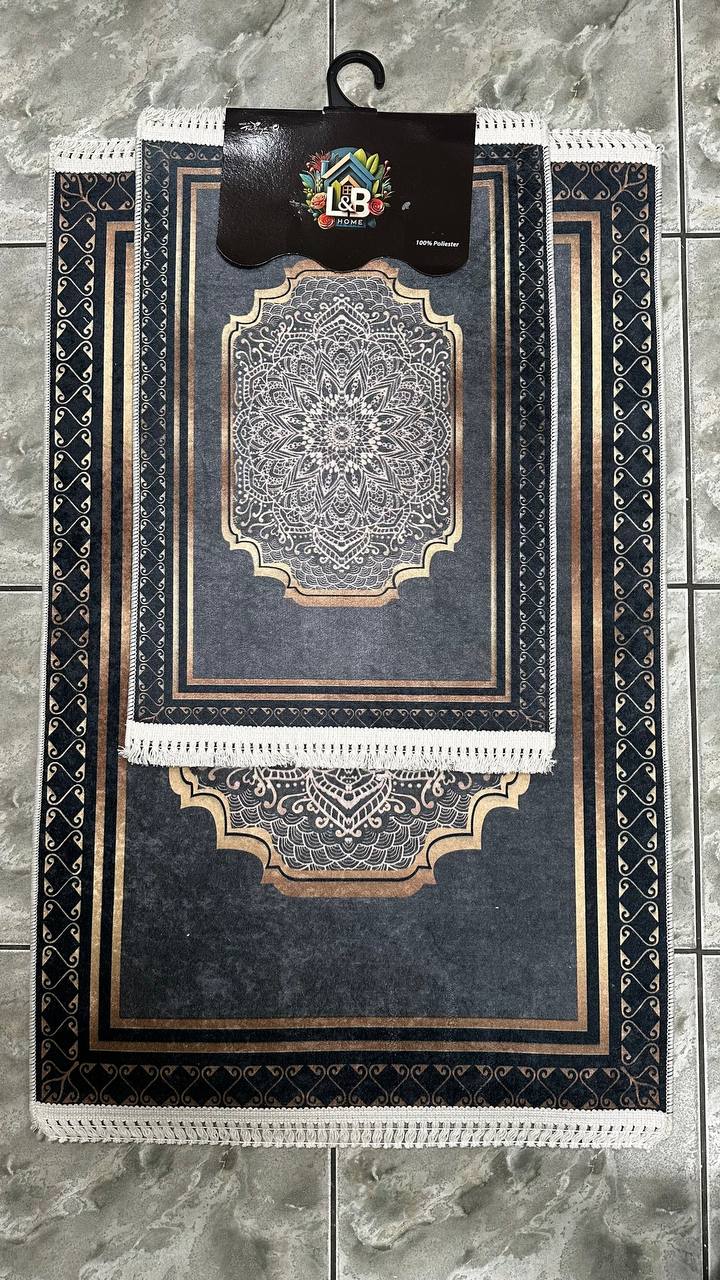 Dywanik łazienkowy 2 sztuki, antypoślizgowy, 90x60 cm i 60x40 cm