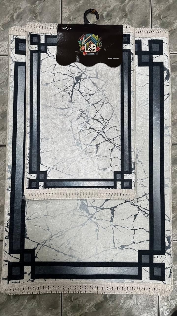 Dywanik łazienkowy 2 sztuki, antypoślizgowy, 90x60 cm i 60x40 cm