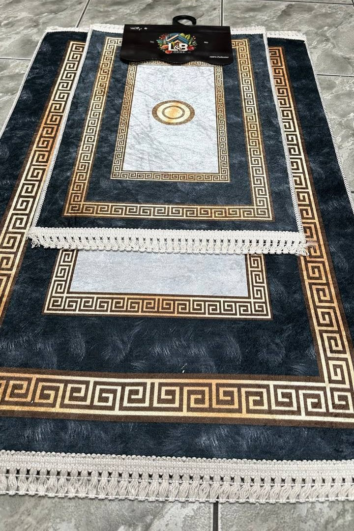 Dywanik łazienkowy 2 sztuki, antypoślizgowy, 90x60 cm i 60x40 cm