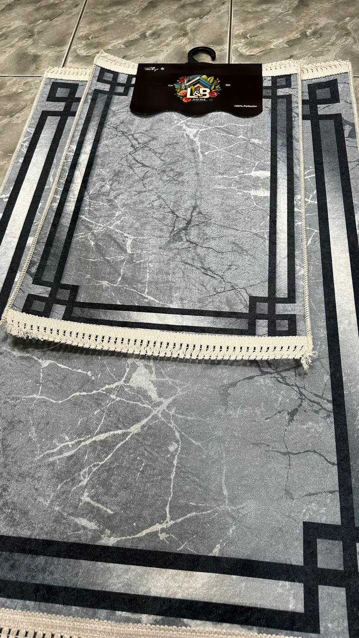 Dywanik łazienkowy 2 sztuki, antypoślizgowy, 90x60 cm i 60x40 cm