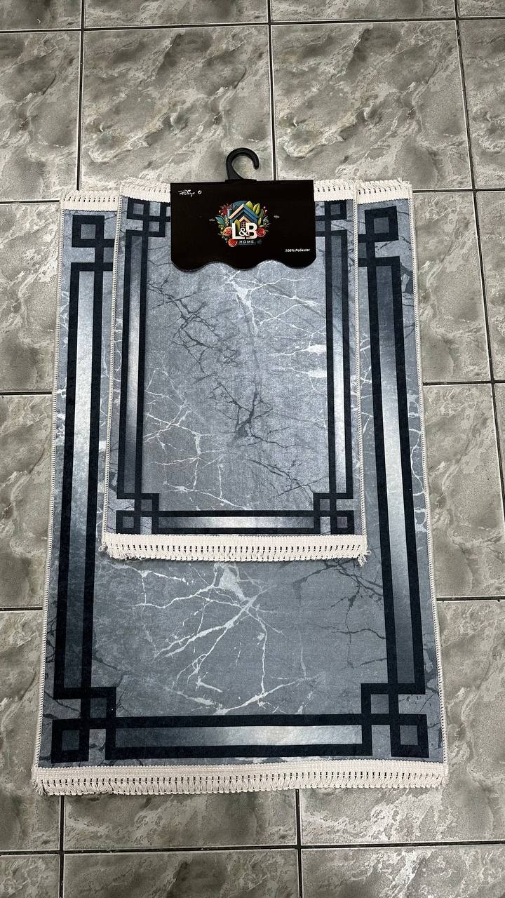 Dywanik łazienkowy 2 sztuki, antypoślizgowy, 90x60 cm i 60x40 cm