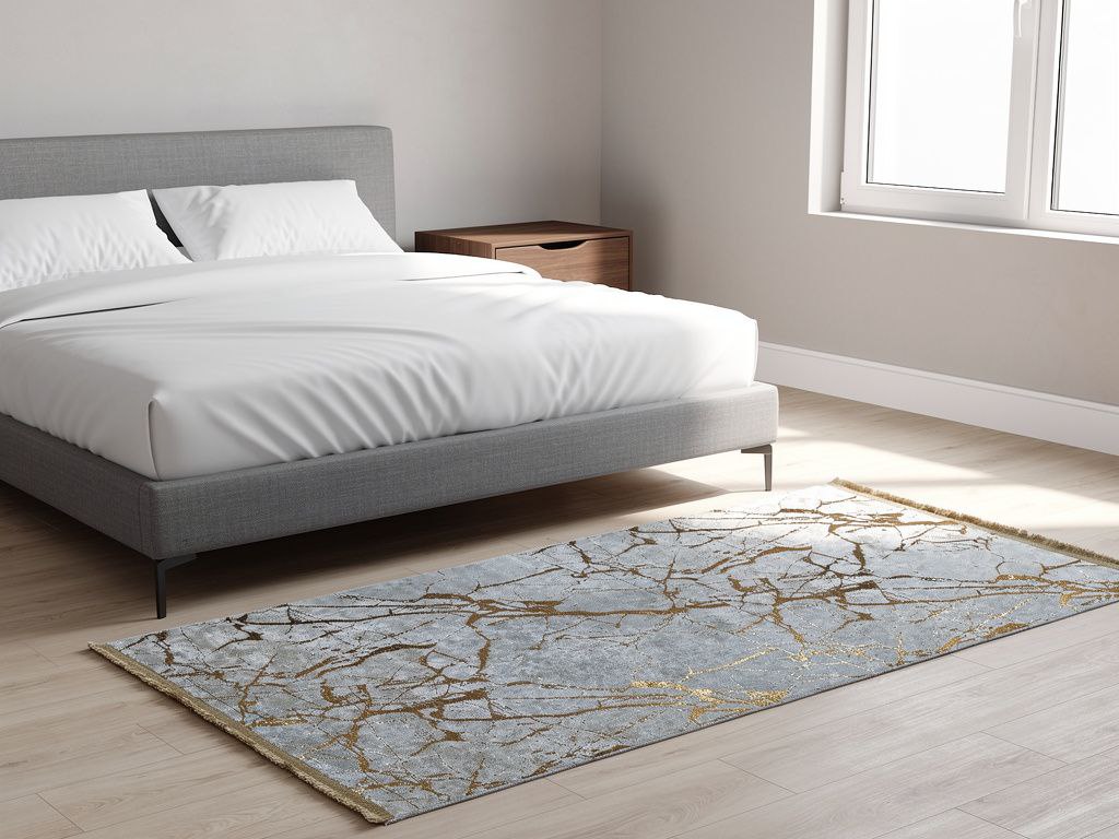 80x150 cm, Marble Pattern Rug, non slip with fringe – Modern Living Room