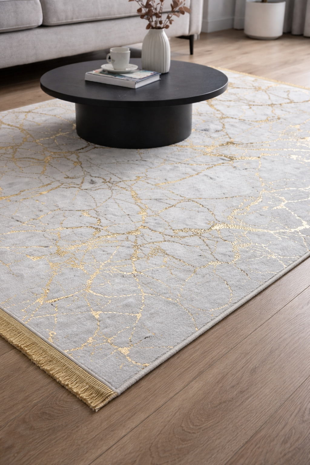 80x150 cm, Marble Pattern Rug, non slip with fringe – Modern Living Room