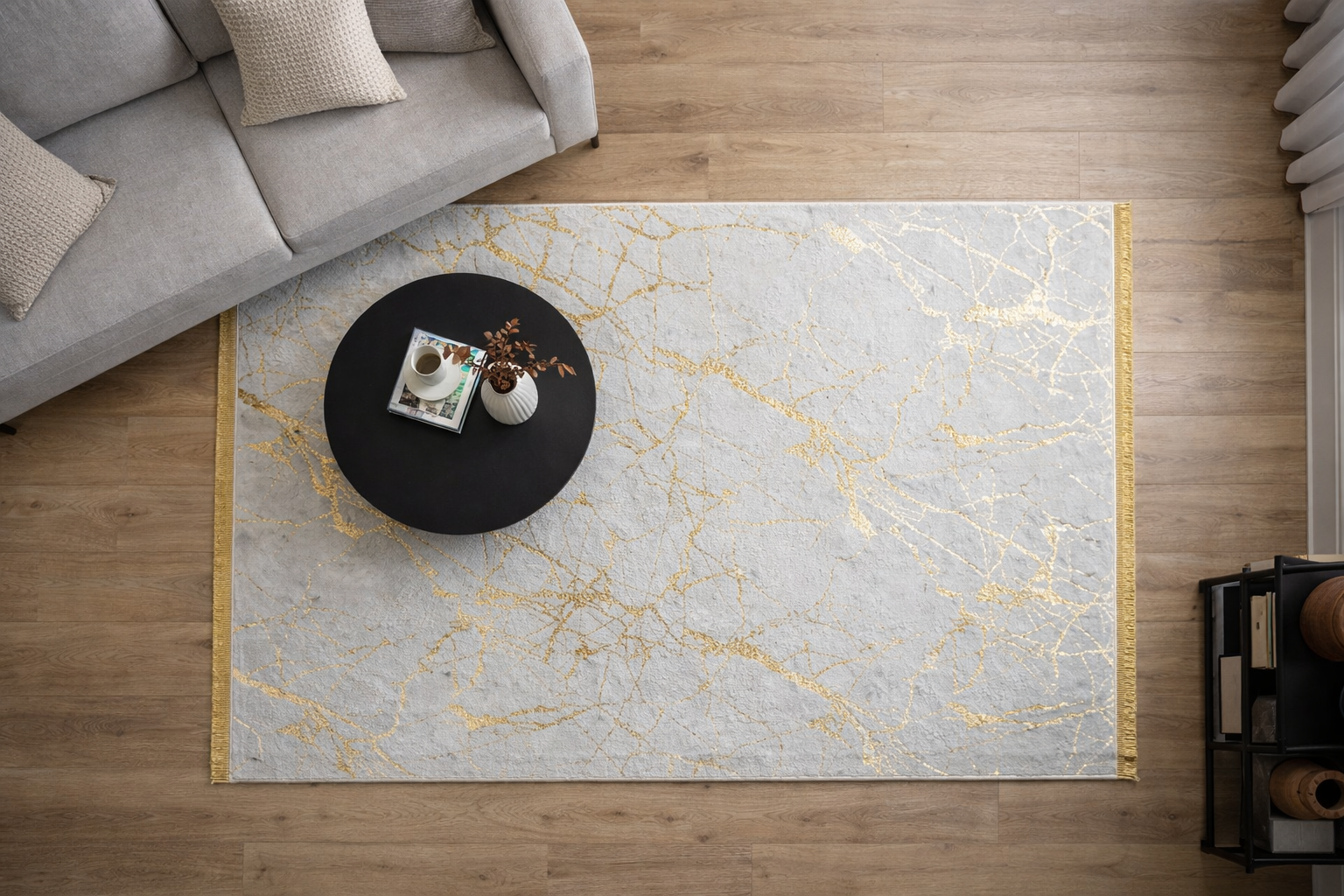 80x150 cm, Marble Pattern Rug, non slip with fringe – Modern Living Room