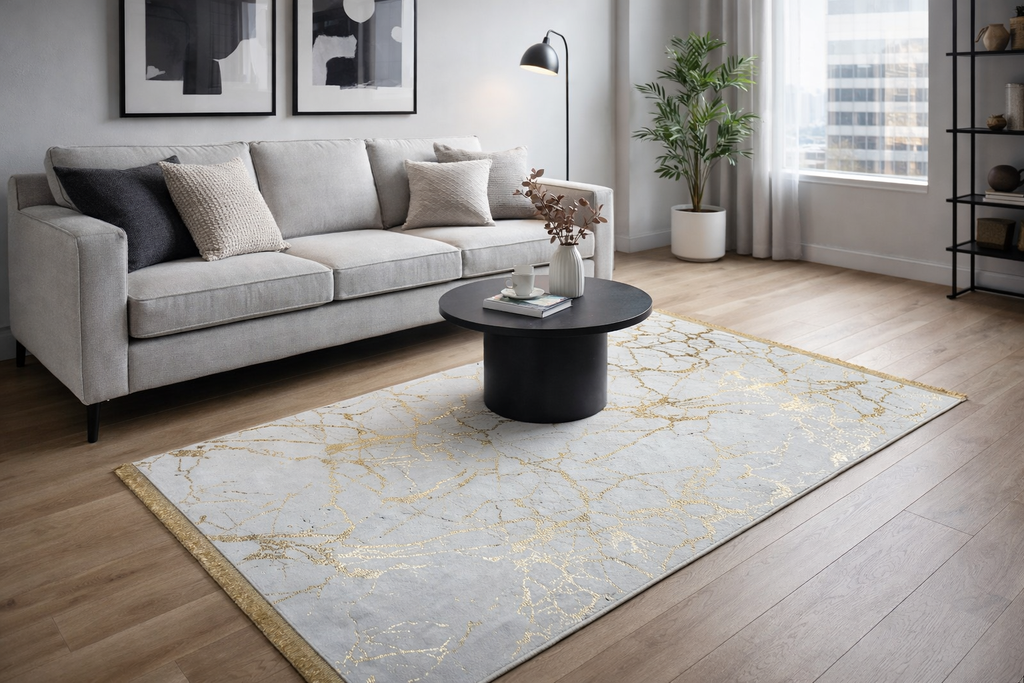 80x150 cm, Marble Pattern Rug, non slip with fringe – Modern Living Room