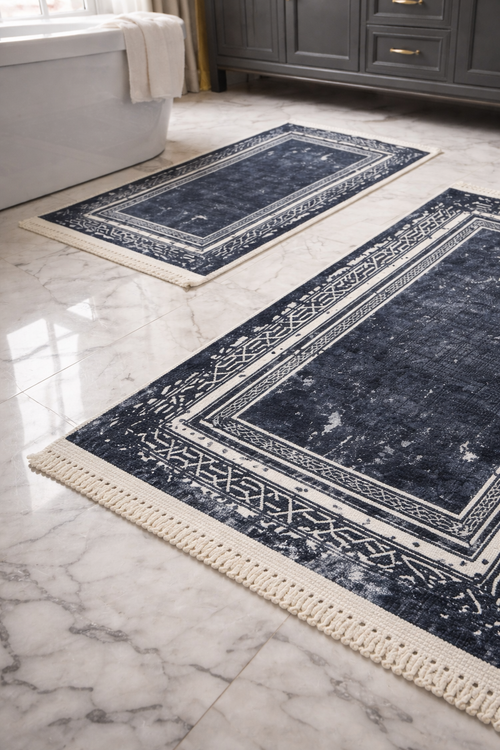 Dywanik łazienkowy 2 sztuki, antypoślizgowy, 90x60 cm i 60x40 cm