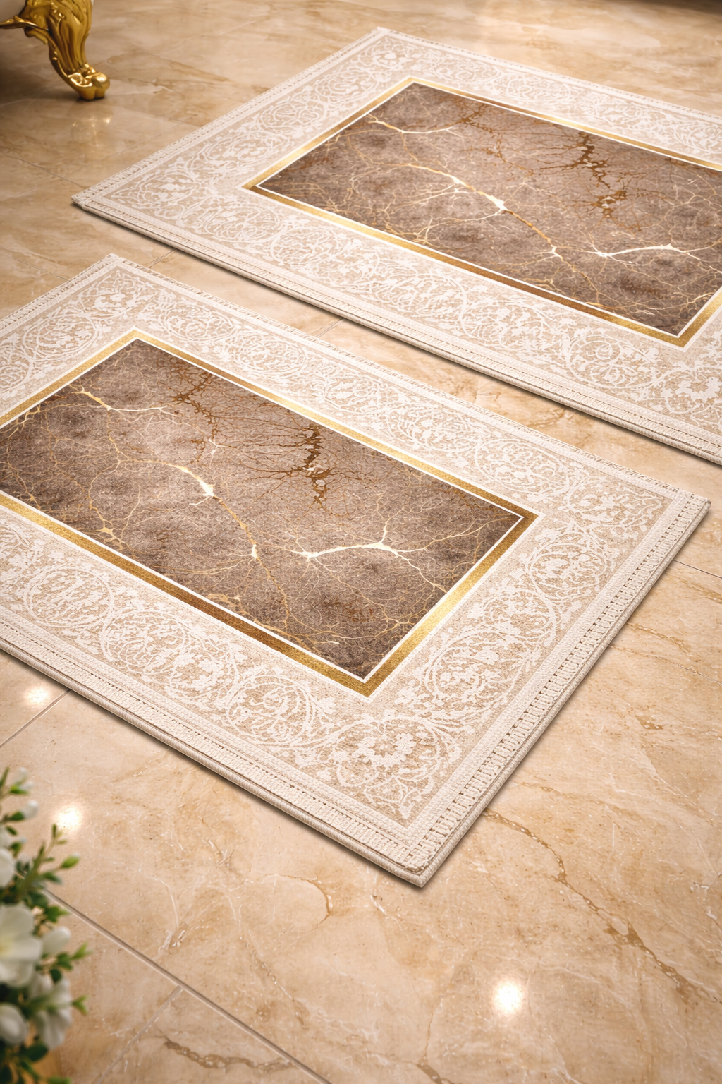 Dywanik łazienkowy 2 sztuki, antypoślizgowy, 90x60 cm i 60x40 cm