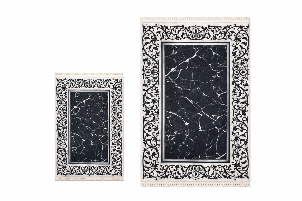 Dywanik łazienkowy 2 sztuki, antypoślizgowy, 90x60 cm i 60x40 cm