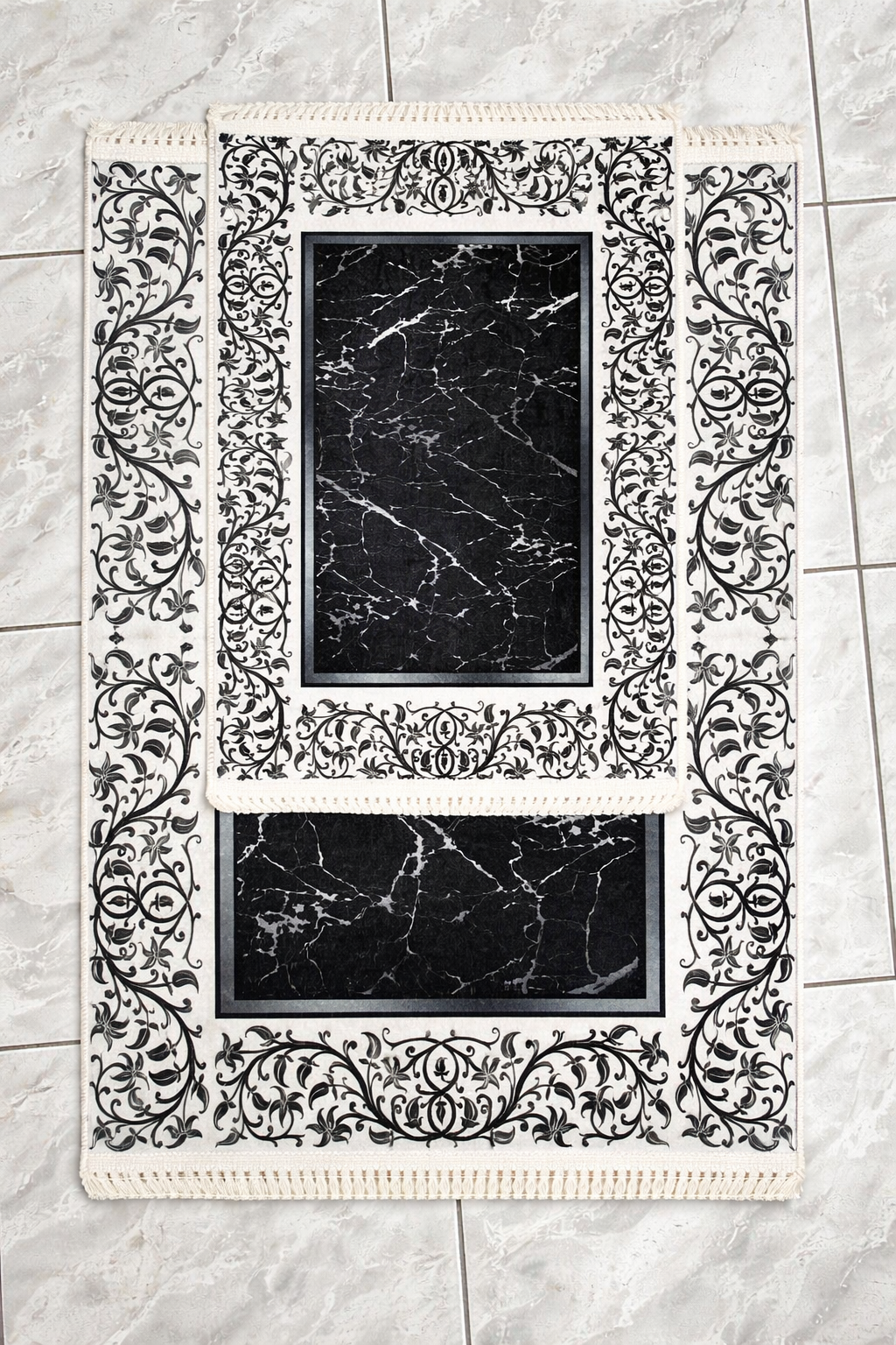 Dywanik łazienkowy 2 sztuki, antypoślizgowy, 90x60 cm i 60x40 cm