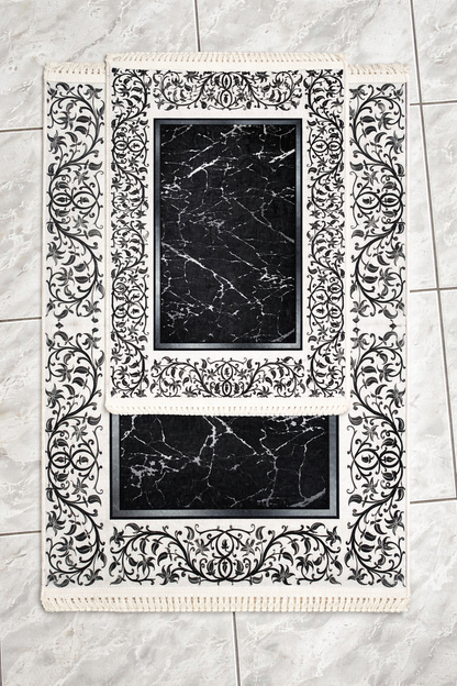Dywanik łazienkowy 2 sztuki, antypoślizgowy, 90x60 cm i 60x40 cm