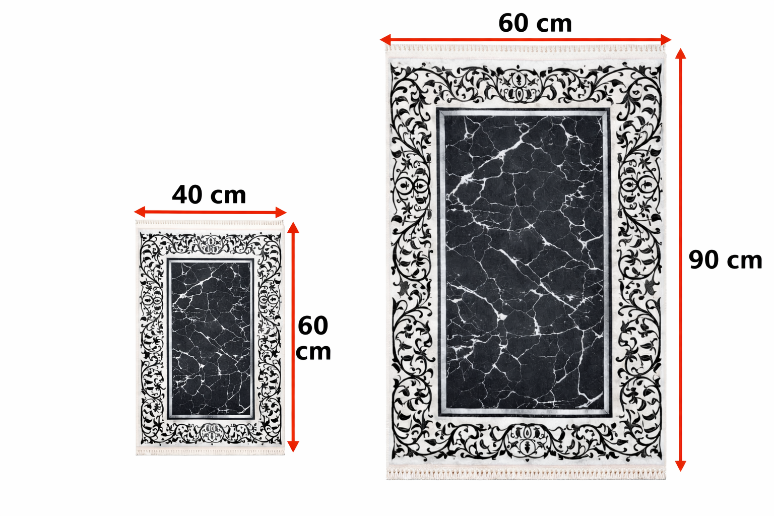 Dywanik łazienkowy 2 sztuki, antypoślizgowy, 90x60 cm i 60x40 cm
