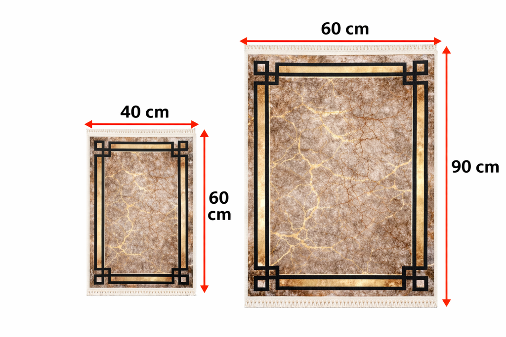 Dywanik łazienkowy 2 sztuki, antypoślizgowy, 90x60 cm i 60x40 cm