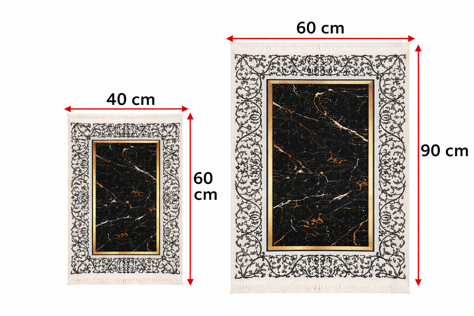 Dywanik łazienkowy 2 sztuki, antypoślizgowy, 90x60 cm i 60x40 cm