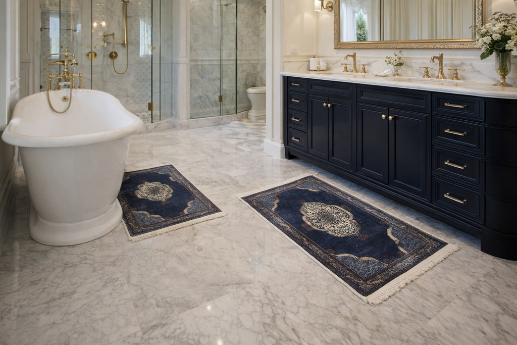 Dywanik łazienkowy 2 sztuki, antypoślizgowy, 90x60 cm i 60x40 cm