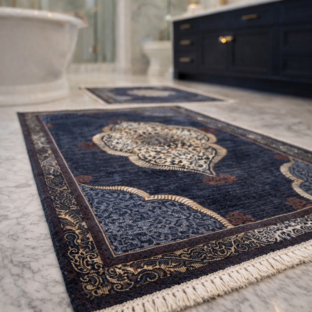 Dywanik łazienkowy 2 sztuki, antypoślizgowy, 90x60 cm i 60x40 cm