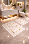 Dywanik łazienkowy 2 sztuki, antypoślizgowy, 90x60 cm i 60x40 cm