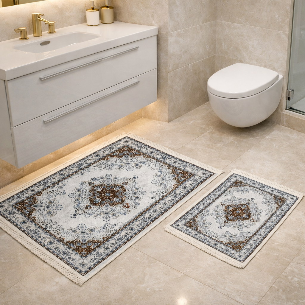 Dywanik łazienkowy 2 sztuki, antypoślizgowy, 90x60 cm i 60x40 cm