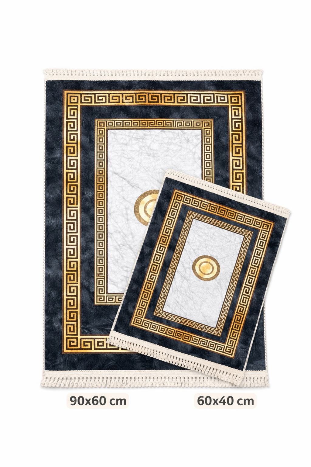 Dywanik łazienkowy 2 sztuki, antypoślizgowy, 90x60 cm i 60x40 cm