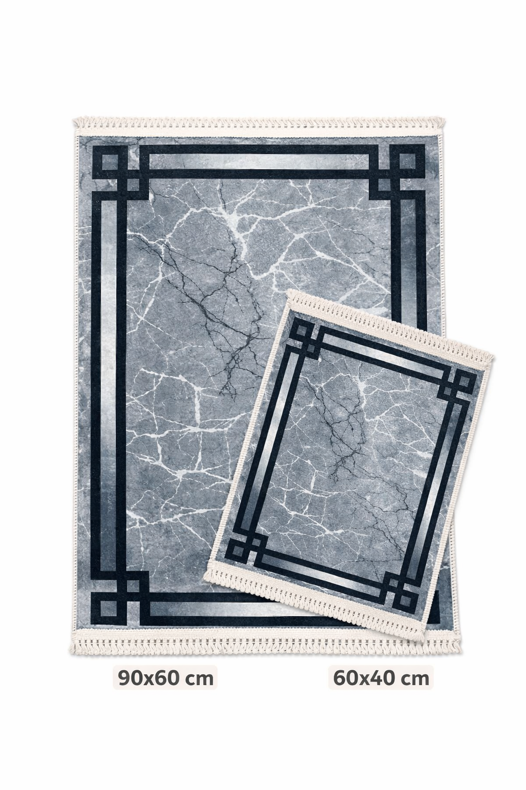 Dywanik łazienkowy 2 sztuki, antypoślizgowy, 90x60 cm i 60x40 cm