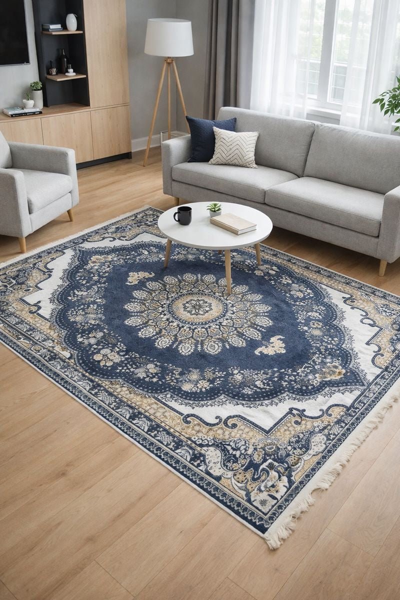 Modern Area Rug 120x180 cm | Non-Slip Backing | 4 mm Sponge Padding