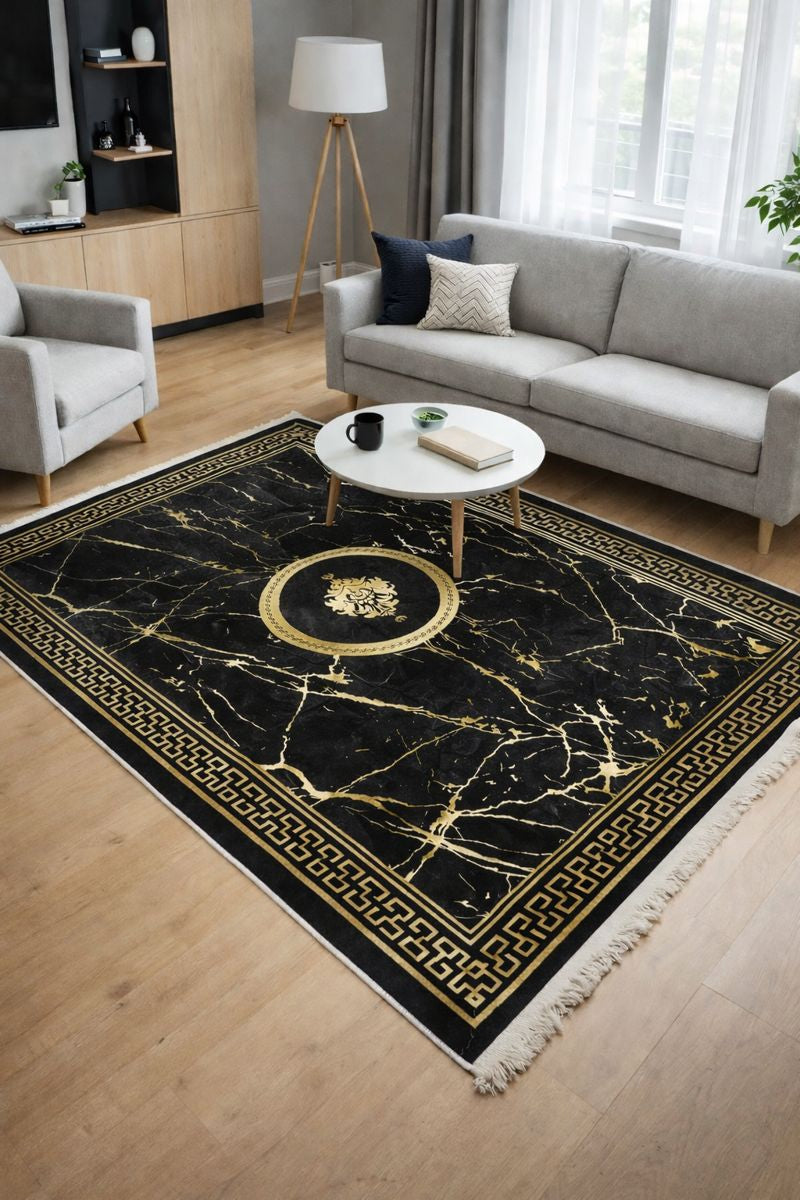 Modern Area Rug 120x180 cm | Non-Slip Backing | 4 mm Sponge Padding
