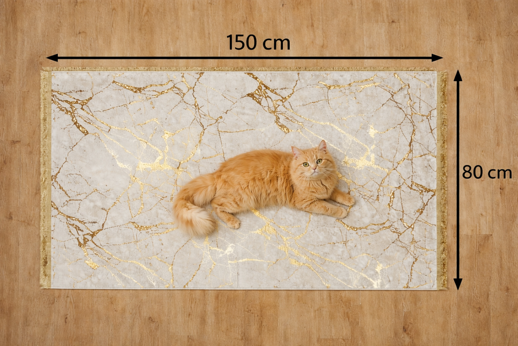 80x150 cm, Marble Pattern Rug, non slip with fringe – Modern Living Room