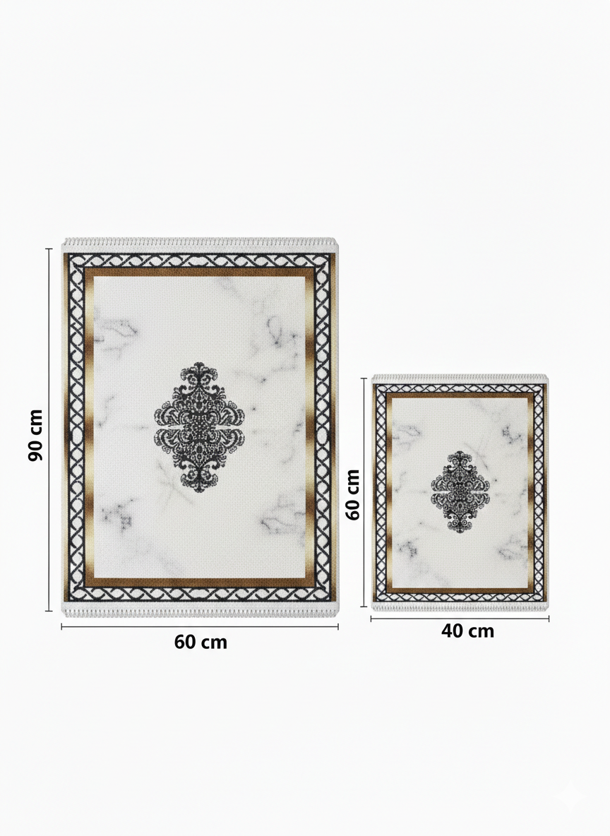 Dywanik łazienkowy 2 sztuki, antypoślizgowy, 90x60 cm i 60x40 cm