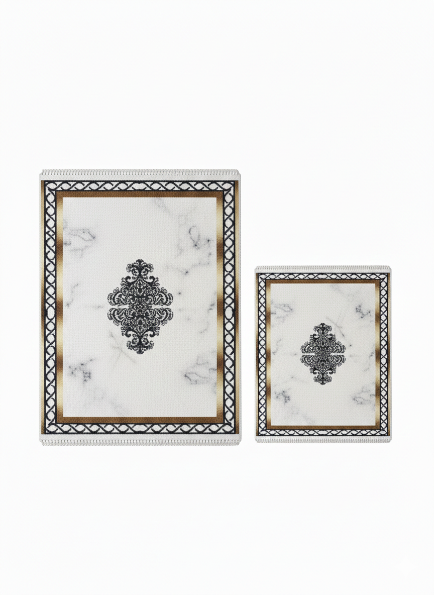 Dywanik łazienkowy 2 sztuki, antypoślizgowy, 90x60 cm i 60x40 cm