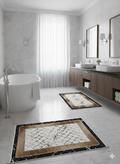 Dywanik łazienkowy 2 sztuki, antypoślizgowy, 90x60 cm i 60x40 cm