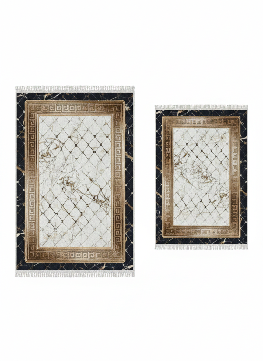 Dywanik łazienkowy 2 sztuki, antypoślizgowy, 90x60 cm i 60x40 cm