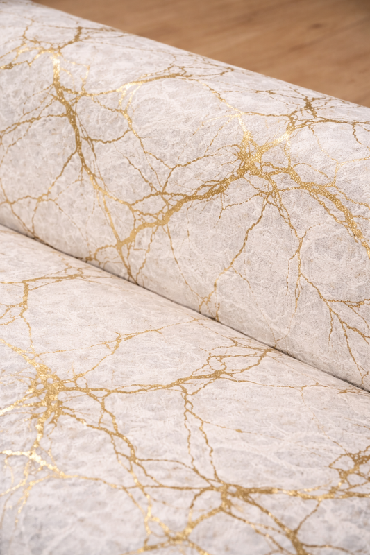 Pokrowiec Na Sofę Antypoślizgowy - 170x210 cm- Biały & Złoto