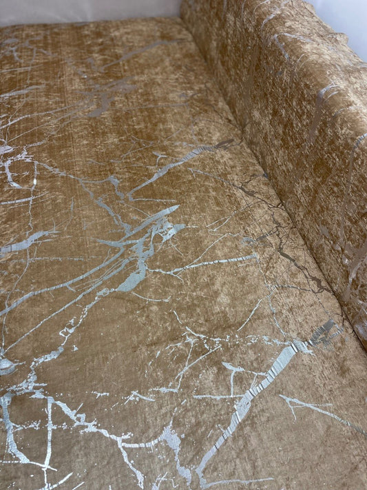 Antypoślizgowy pokrowiec na sofę z gąbką - 170x210 cm - Cappuccino & Srebrny