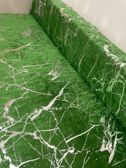 Antypoślizgowy Pokrowiec na Sofę z Gąbką- 170x210 cm-Zielony i Srebrny